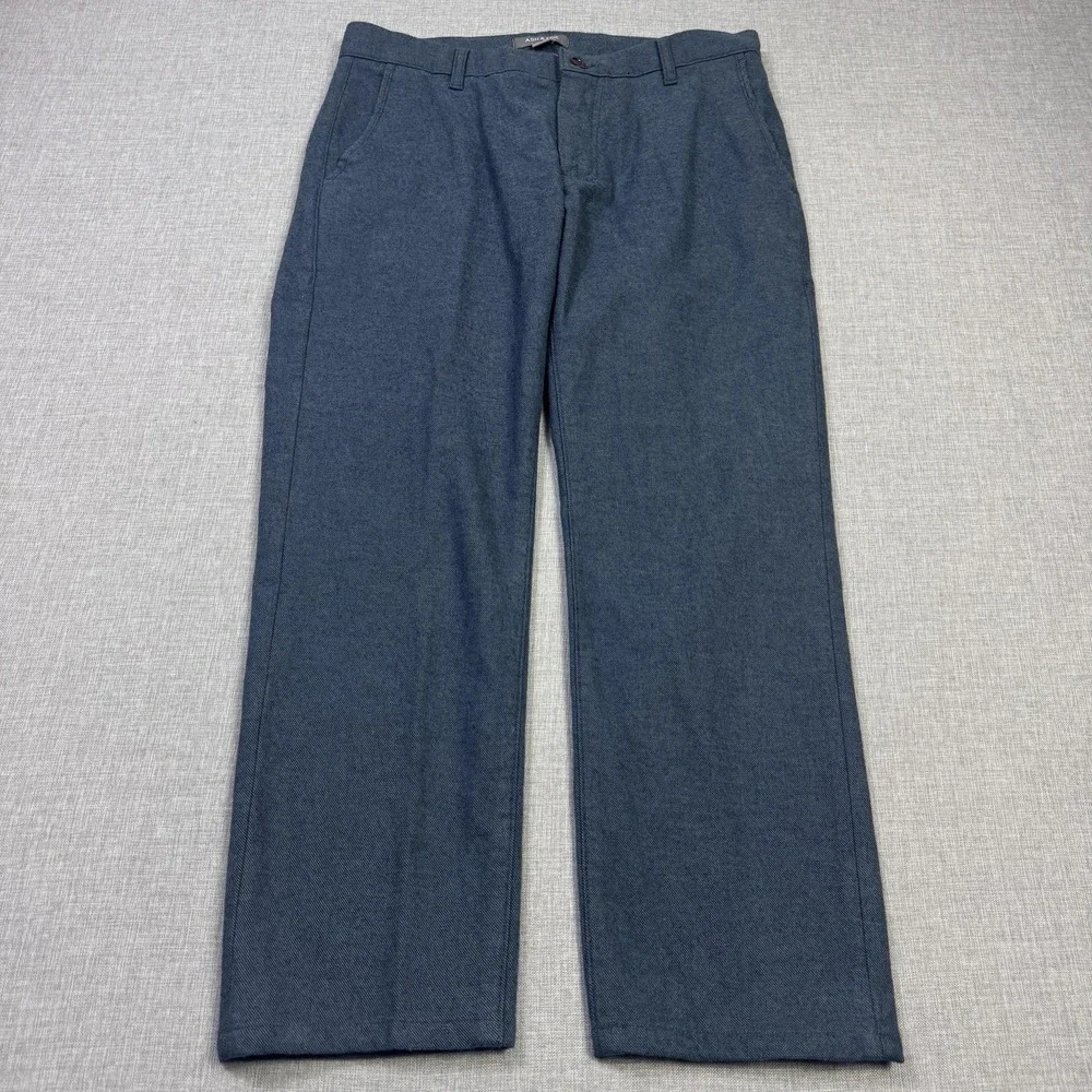 ASH & ERIE Pants Mens 31x28 Blue Chino Regular Fit Flat Front Pockets Stretch